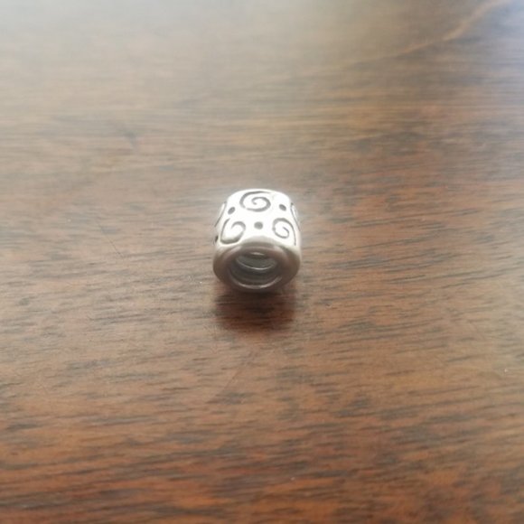 Silver Charm Swirl Dots Geometric Bead Boho Preppy - Picture 4 of 4